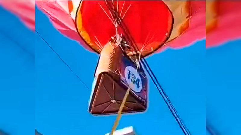 Globo aerostático del festival internacional, aterriza de emergencia en las calles de León  