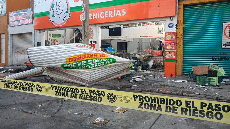 Se registra explosión en un local de venta de carne en Celaya, Guanajuato  
