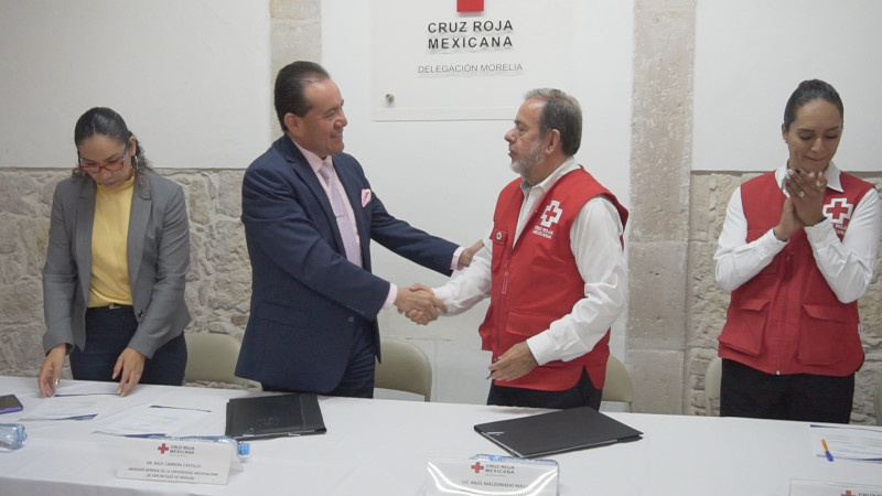 UMSNH reconoce labor de la Cruz Roja Mexicana; firman convenio de colaboración