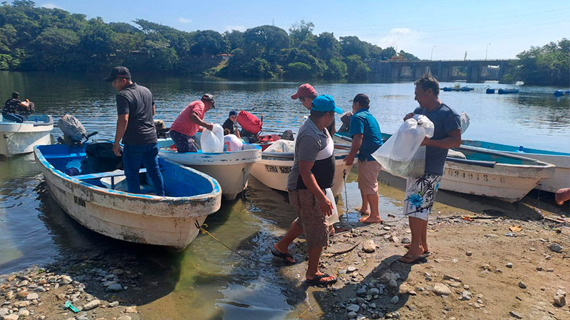 Compesca siembra 100 mil crías de tilapia en la presa “La Villita” en Lázaro Cárdenas