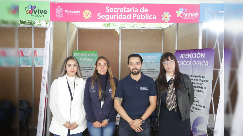 Presente la SSP Michoacán en la inauguración del programa “Vive sin Drogas”