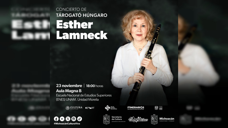 Invita Secum a concierto con obras para tárogató y electrónica de Esther Lamneck 