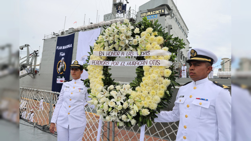 Realizan homenaje póstumo a marinos y civiles fallecidos por huracán “Otis” 