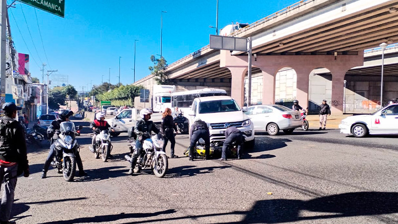 Atropellan a elemento del Grupo Tigre en Morelia, Michoacán, resulta herido