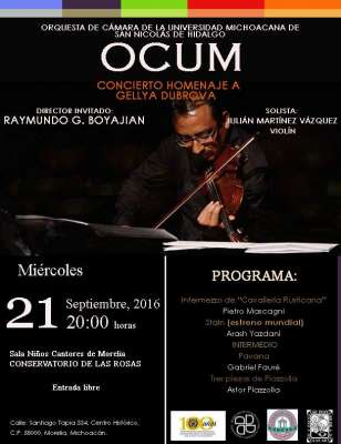 Orquesta de Cámara de la UMSNH rinde homenaje a Gellya Dubrova - Foto 0 