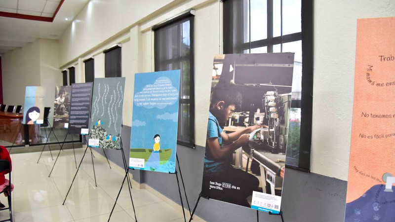 Inauguran exposición fotográfica para prevenir el trabajo infantil en Uruapan 
