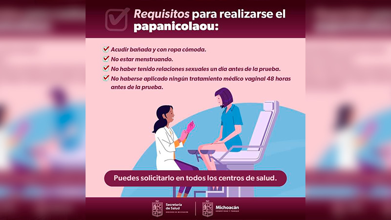 Salud Michoacán realiza pruebas gratuitas de Papanicolaou en centro de salud de Morelia 