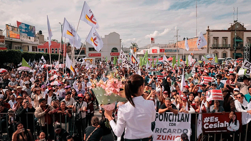 Claudia Sheinbaum celebra la llegada de la Cuarta Transformación desde Ocotlán, Jalisco. 