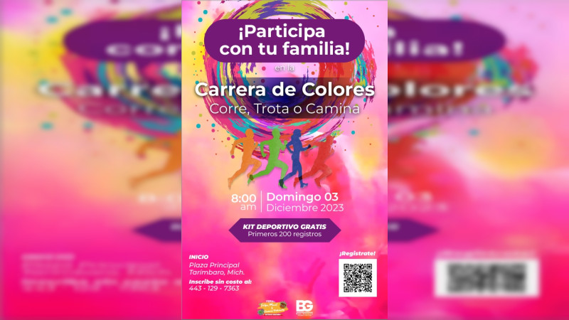 Vive la Carrera de Colores este domingo en Tarímbaro