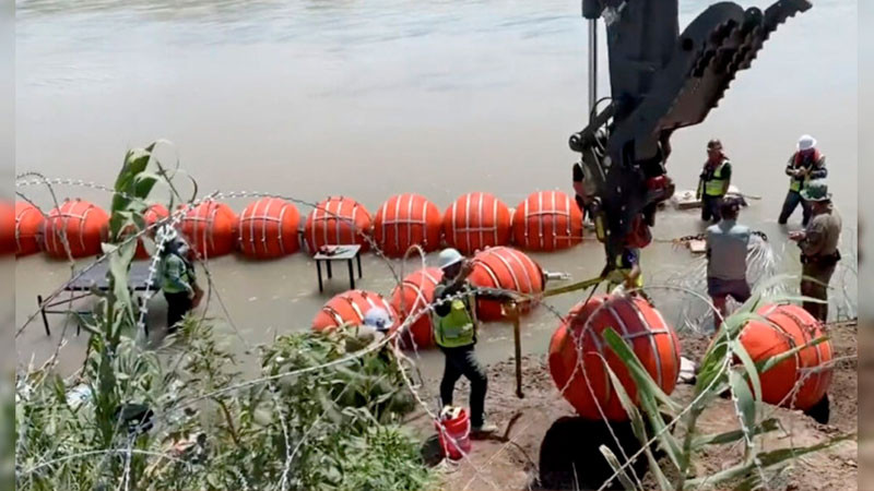 SRE celebra fallo de Tribunal contra Texas que rechaza mantener "muro flotante" en Río Bravo 