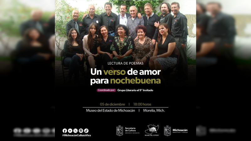 Secum invita a una noche de poemas de amor navideño, en el Museo del Estado 