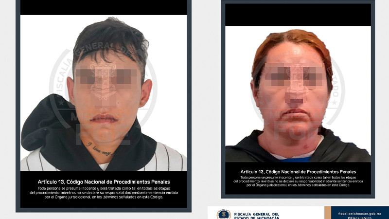 Detienen a pareja presunta responsable del homicidio de un niño de 12 años, ocurrido en Jacona, Michoacán 