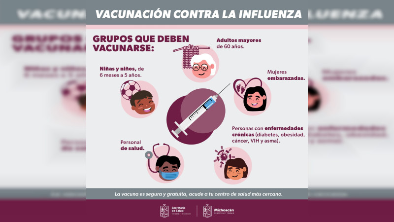 Invita SSM a grupos de riesgo a vacunarse contra la influenza 