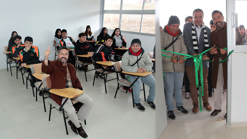 Estudiantes del Cecytem estrena aula en plantel Morelia 