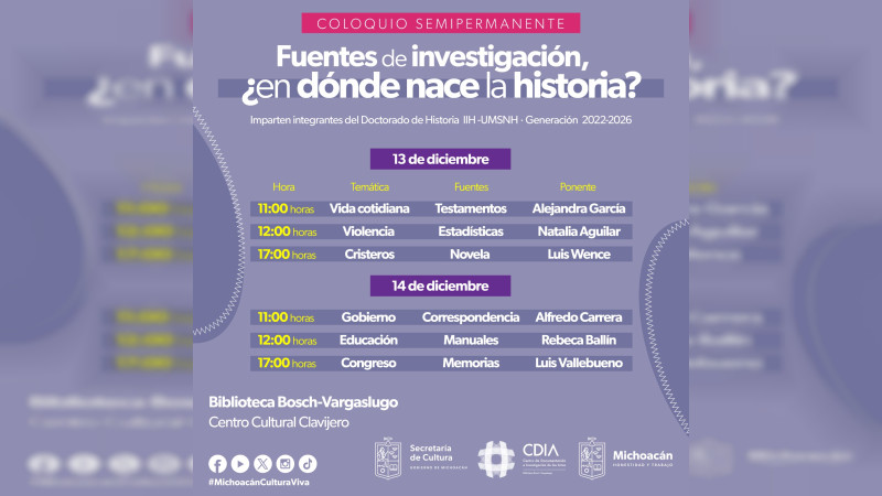 Invita Secum al coloquio ¿Dónde nace la historia?