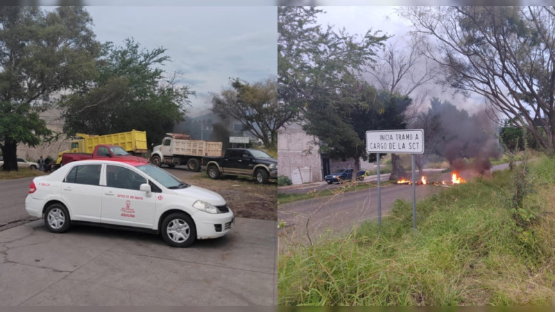 Con vehículos quemados bloquean carreteras en tres municipios de Michoacán 