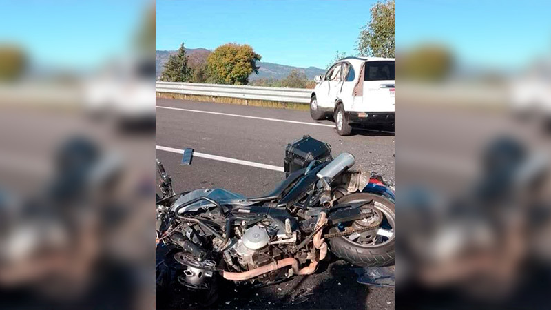 Muere motociclista en choque sobre la Pátzcuaro-Cuitzeo 