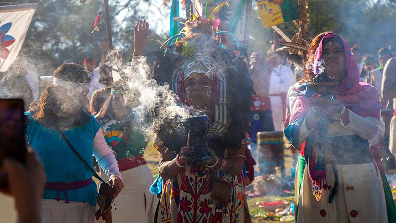 Celebra agrupación Coyoltin Ayacaxtli 9 años de su ritual prehispánico