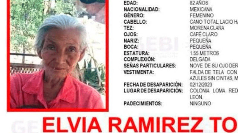 Encuentran sin vida a mujer de 82 años que se encontraba desaparecida en Nuevo León 