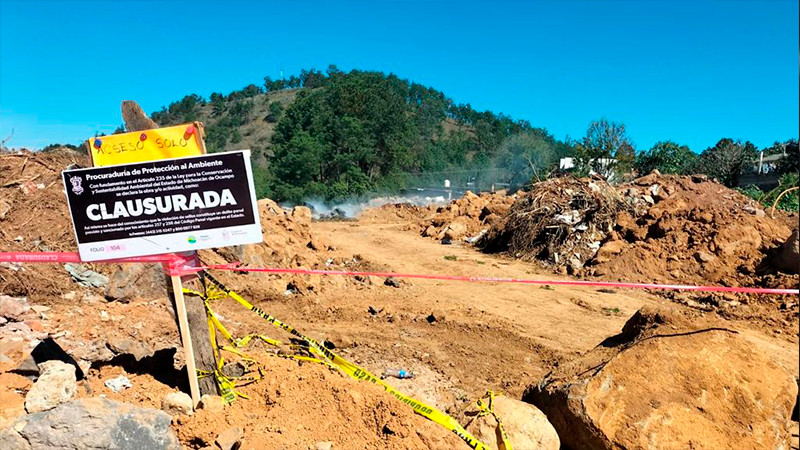 Clausura Proam tiradero de escombros en Pátzcuaro 