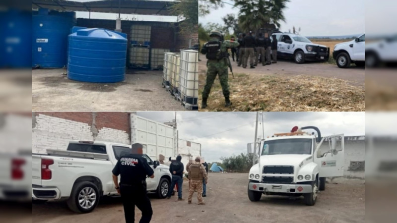 Golpe al crimen en Michoacán: Aseguran 38 mil litros de combustible, armas, droga y vehículos en La Piedad 