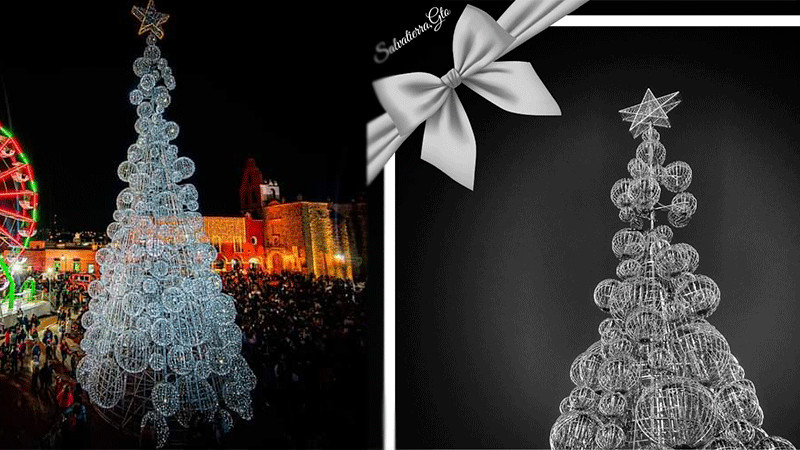 Apagan mega árbol de Navidad en honor de las víctimas de ataque en Salvatierra 