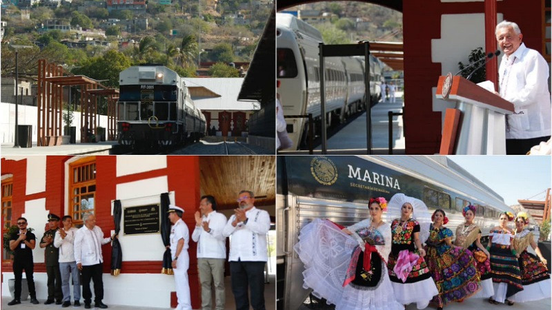 AMLO corta listón inaugural y Tren Interoceánico arranca su primer recorrido  