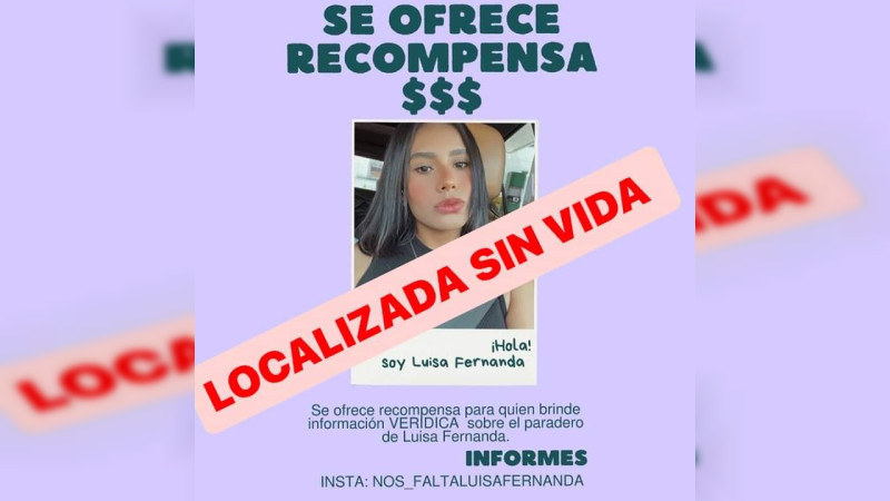 Encuentran sin vida a Luisa Fernanda en Puebla; había desaparecido en Acapulco 