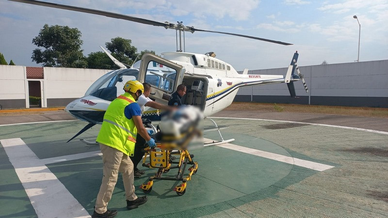 Trasladan en helicóptero a paciente de Huetamo a Morelia