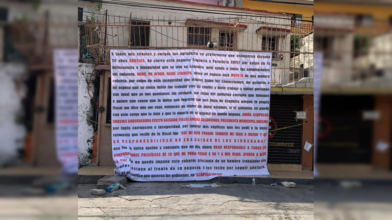 Cierra taquería en Acapulco tras 20 años de servicio: Asesinaron al dueño y FGE recomendó a la viuda huir “porque también me iban a matar” 