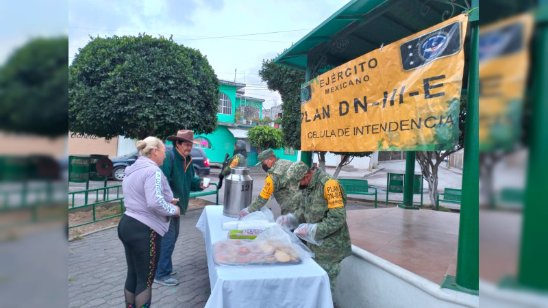 Por bajas temperaturas Ejército Mexicano aplica plan DN-III-E en diversos municipios de Michoacán 