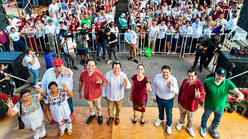 "Para nosotros no hay prosperidad, si la prosperidad no se comparte": Claudia Sheinbaum ante militantes de Kanasín, Yucatán 