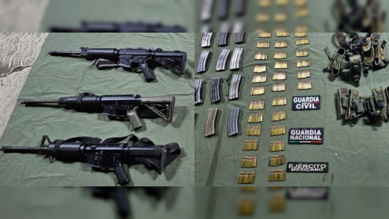 Cae operador del crimen en La Ruana, Michoacán: Le aseguran rifles de grueso calibre, cargadores y cientos de cartuchos 