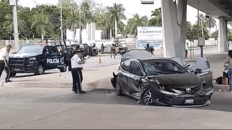 Choque entre unidad del ejército y automóvil particular deja 6 lesionados en Culiacán 