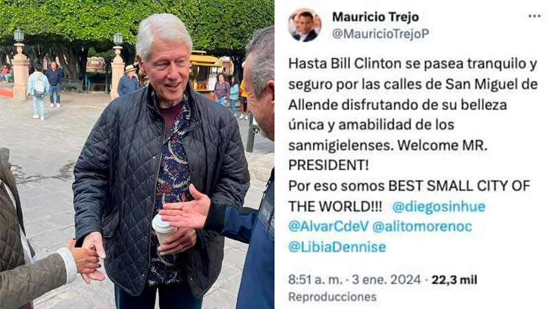 Bill Clinton es captado de paseo en San Miguel Allende, Guanajuato 