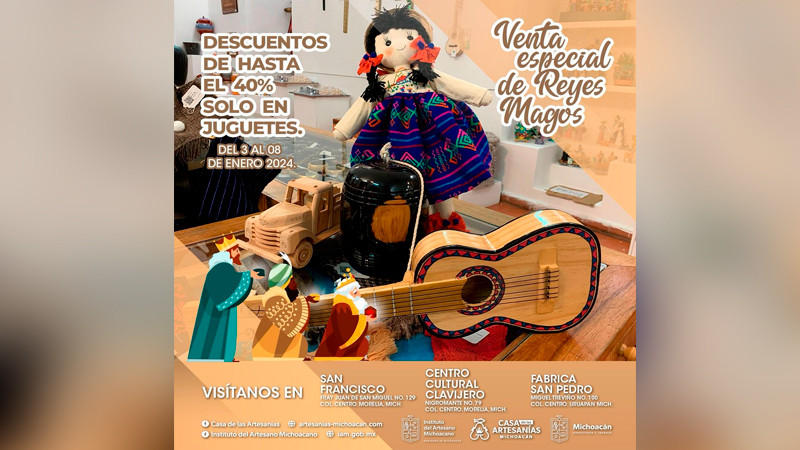 Juguetes tradicionales, hasta con 40 % de descuento en Casa de las Artesanías 