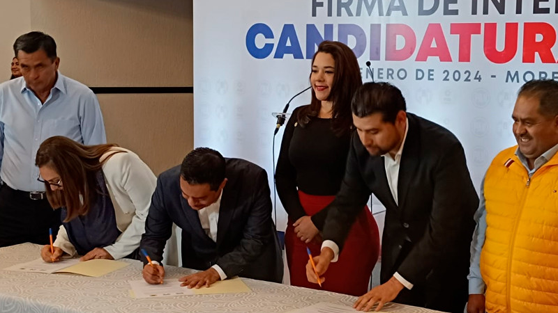 Signan convenio de candidaturas comunes PAN-PRD-PRI, en Michoacán