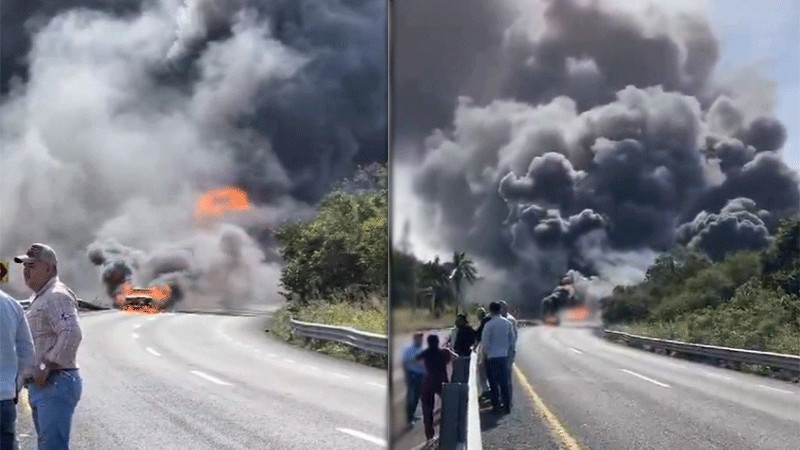 Choque y explosión de pipas deja a una persona sin vida al norte de Veracruz 