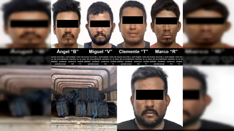 Mexicanos y ecuatorianos detenidos con una tonelada de droga sudamericana, enviados a prisión en Michoacán 
