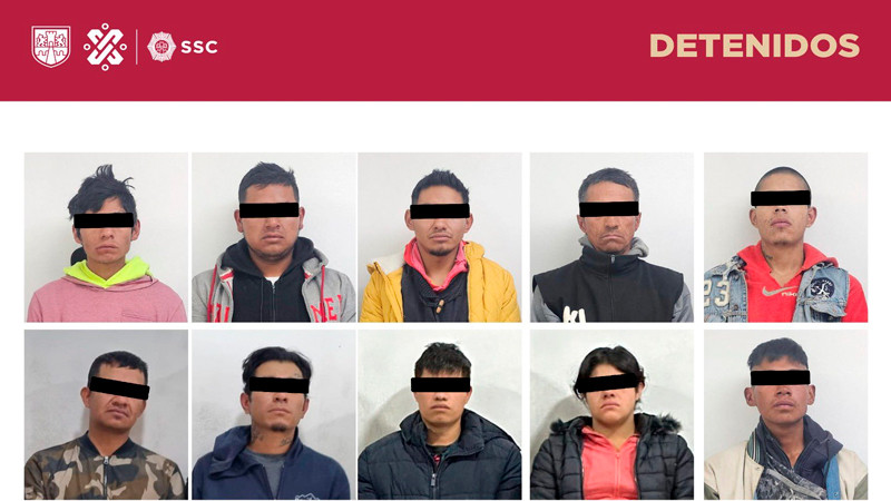 Aseguran 700 dosis de sustancias ilícitas y detienen a 10 sujetos, en Iztapalapa 