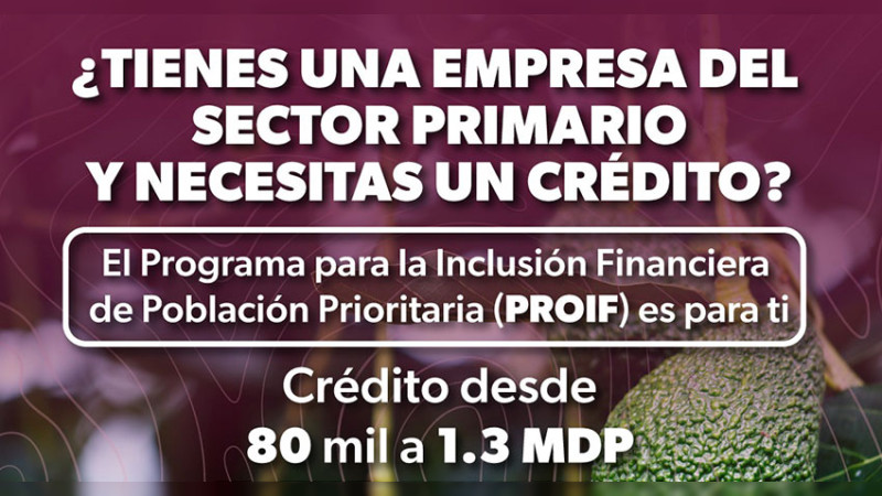 Sí Financia otorga créditos para proyectos agrícolas hasta por 1.2 millones de pesos  