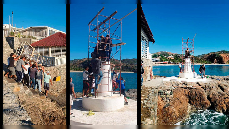 Colocan estatua de bronce en Caleta de Campos  