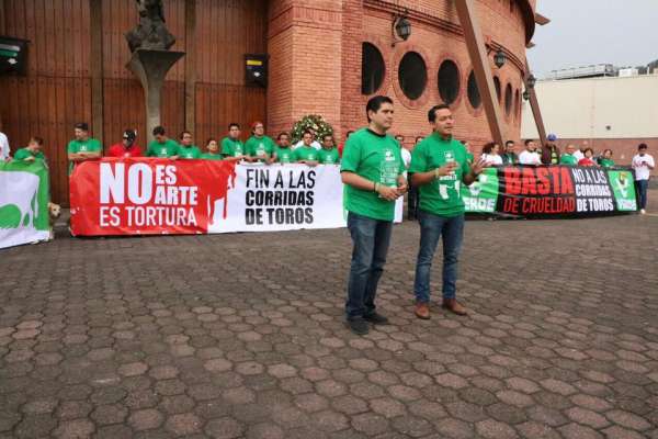 PVEM preside manifestación pacífica contra fiestas taurinas en Morelia  