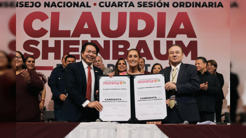 Por uninimidad, el consejo nacional de Morena declara a Claudia Sheinbaum candidata a la presidencia de México 