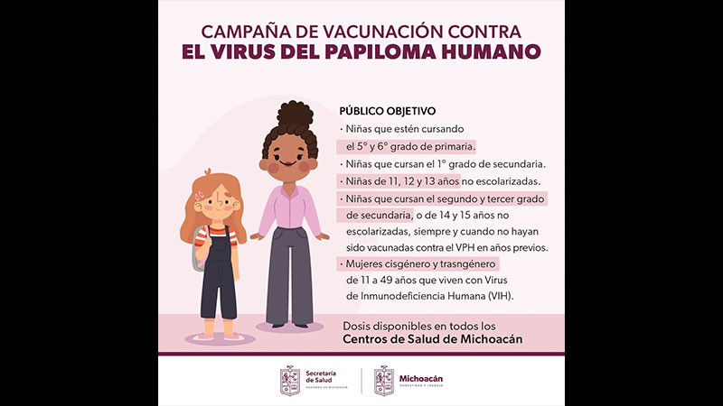 Continúa campaña contra virus del papiloma en Michoacán 