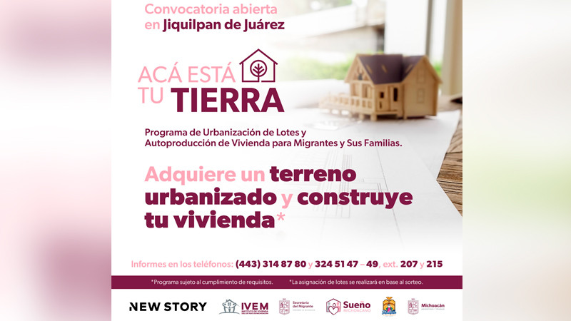 Así podrán familias migrantes de Jiquilpan acceder a un terreno para construir vivienda