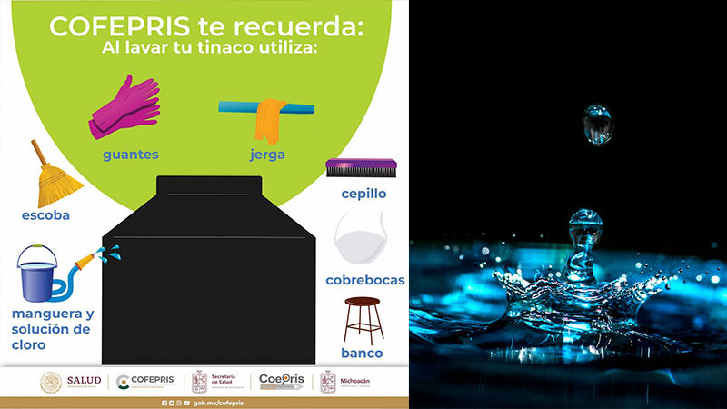 Sector salud recomienda lavar el tinaco dos veces al año 