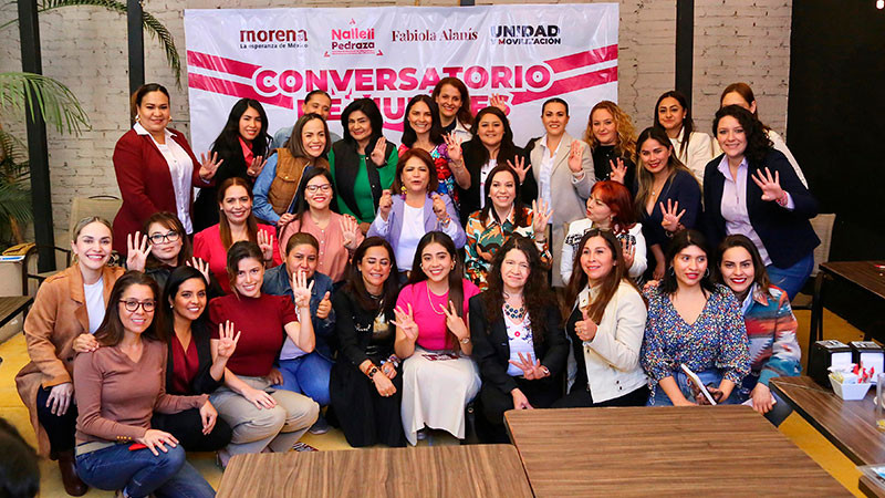 En encuentro con liderazgos femeninos de Michoacán, Nalleli Pedraza asegura que ahora es tiempo de mujeres 