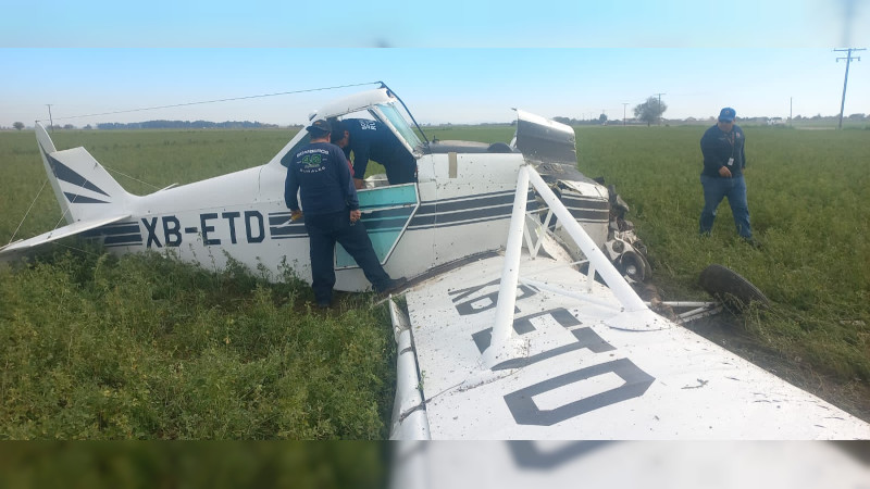 Avioneta se desploma en San Luis Río Colorado; piloto resulta lesionado 