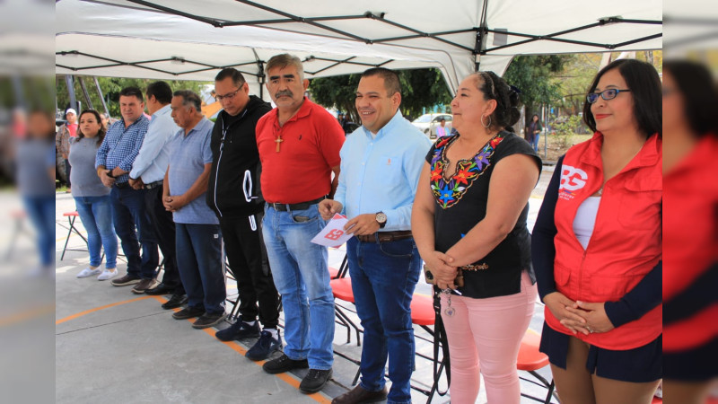 Tarímbaro: Inician construcción de techumbre en Cancha Deportiva de Santa Fe